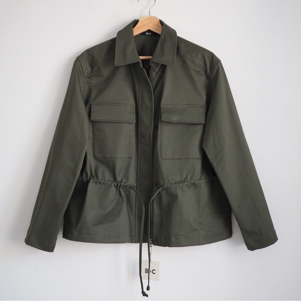 Clare waight keller military casual Uniqlo cotton blend jacket olive